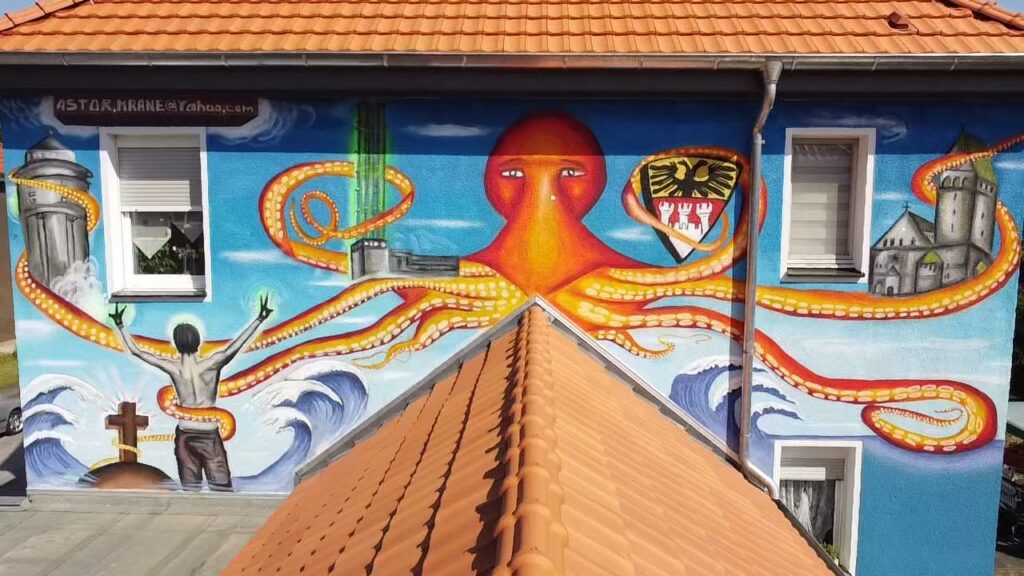 Die Krake (Lack/Wand, 10 x 5m)