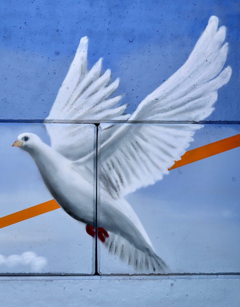 Fliegende Vögel (Lack/Wand,170qm)