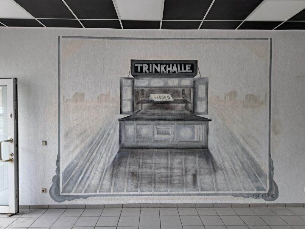 Geschlossene Bude (Lack auf Wand, 2,5 x 4 m)