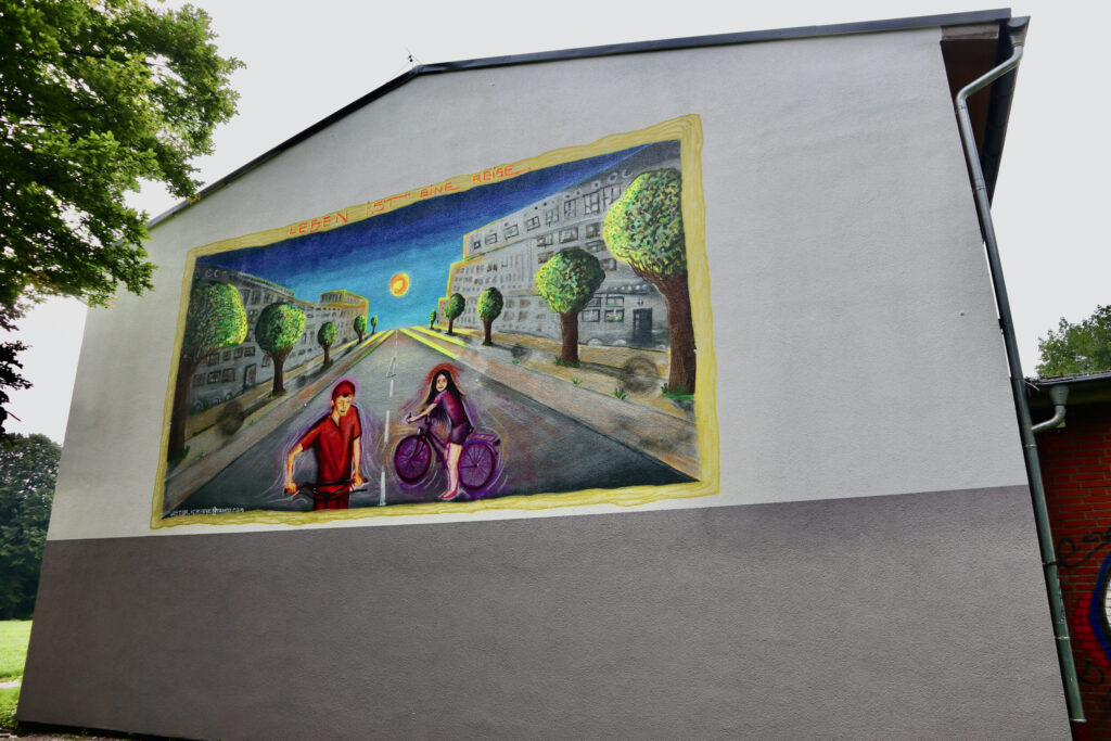 Leben ist eine Reise (Lack/Wand, 5 x 10m)
